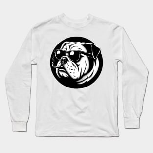 badass bulldog smoking Long Sleeve T-Shirt